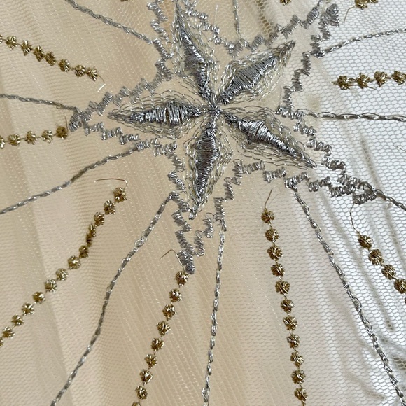 Stunning Metallic Embroidered Mashed Dress Prom Dress - Picture 5 of 13